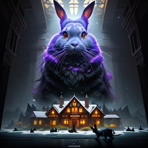 Hyperrealistic Rabbits and Cats in Spring House