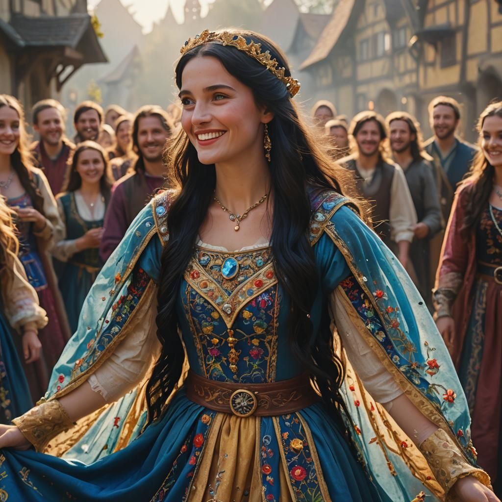 Magnificent Black Haired Medieval Princess