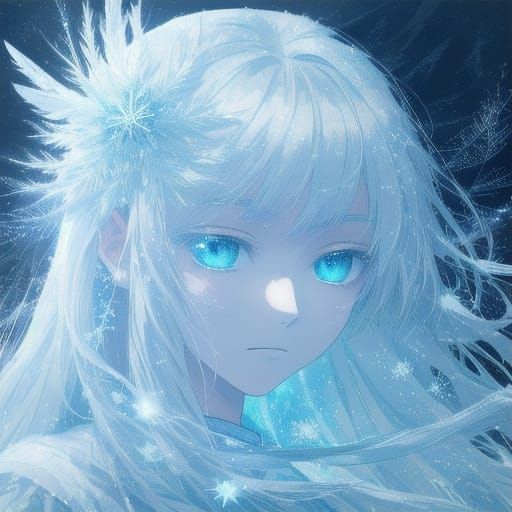 Ethereal Yuki-Onna Portrait in Snowstorm