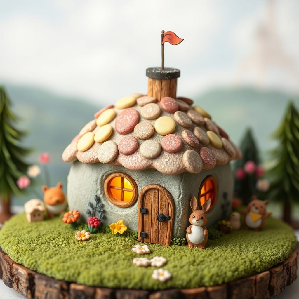 Whimsical Miniature Creature in Pastel Hues