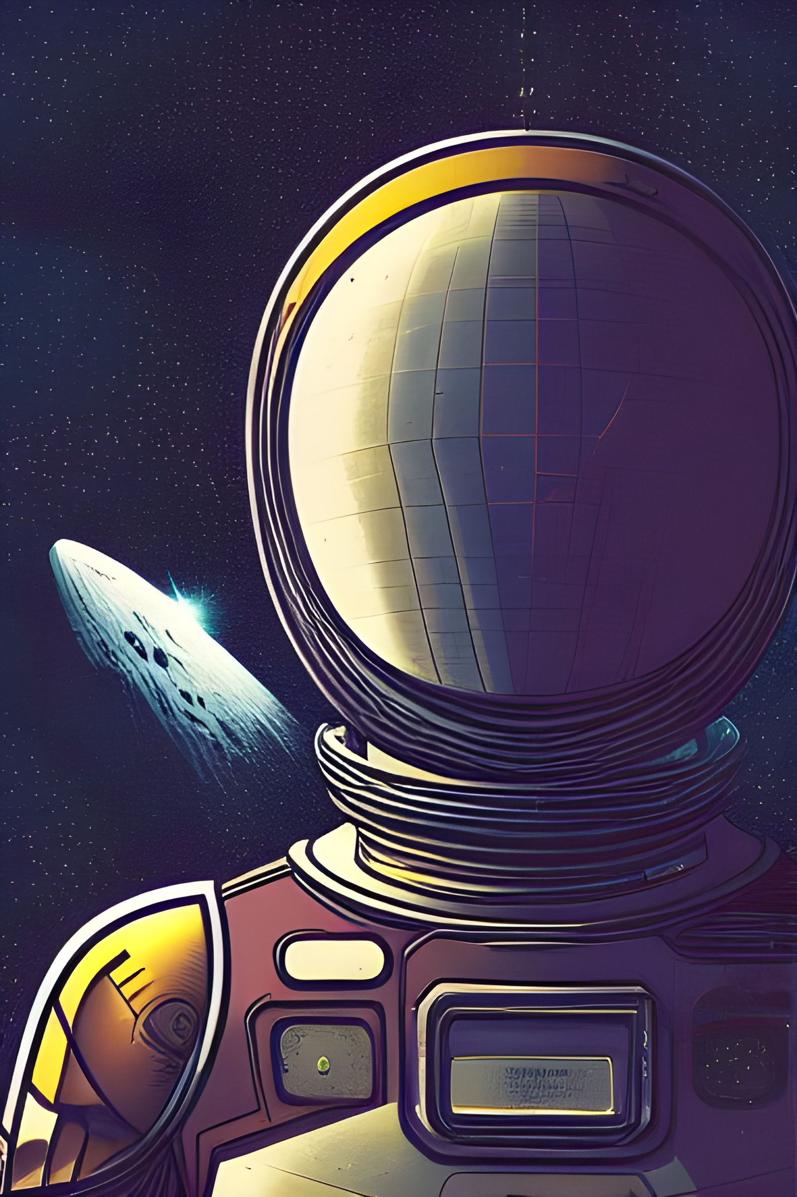 Lonely Space Knight in Surreal Sci-Fi Art