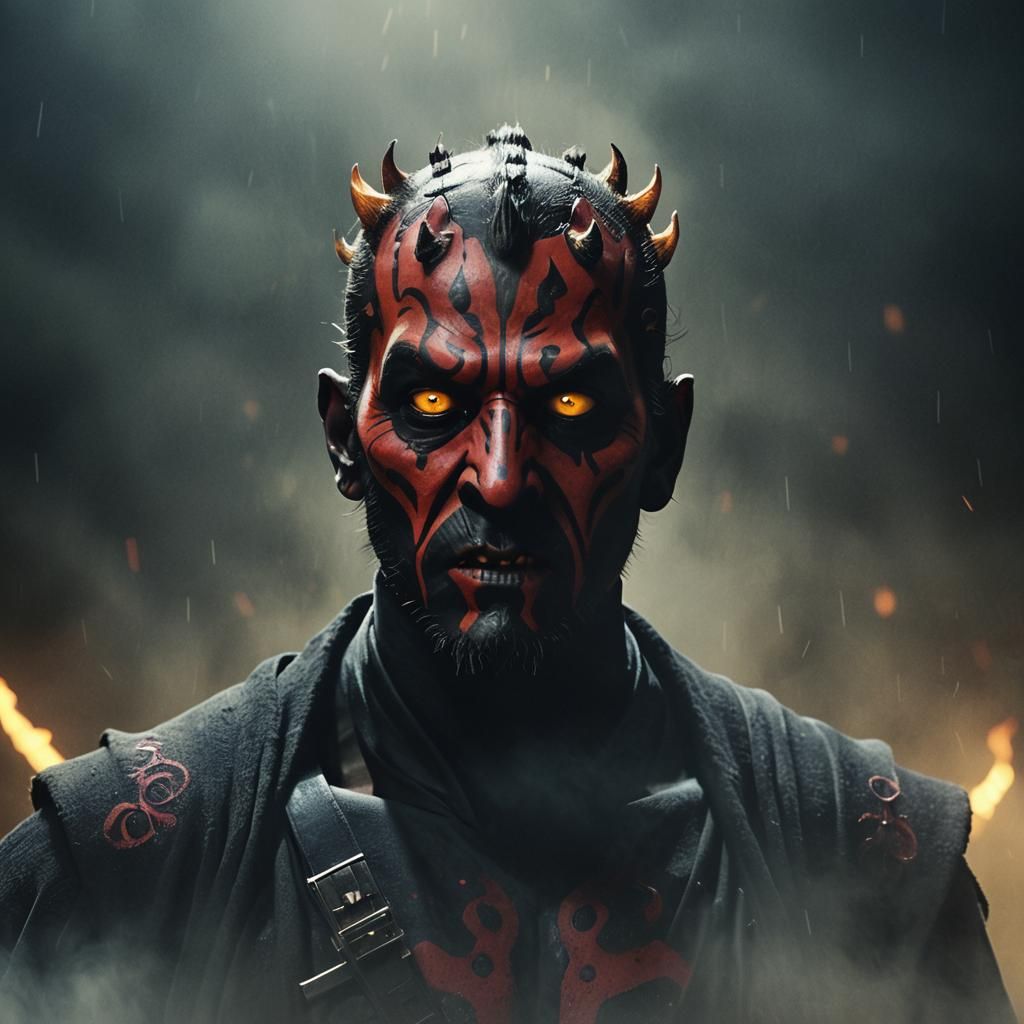 Darth Maul Close-Up: Evil Eyes in Shadows