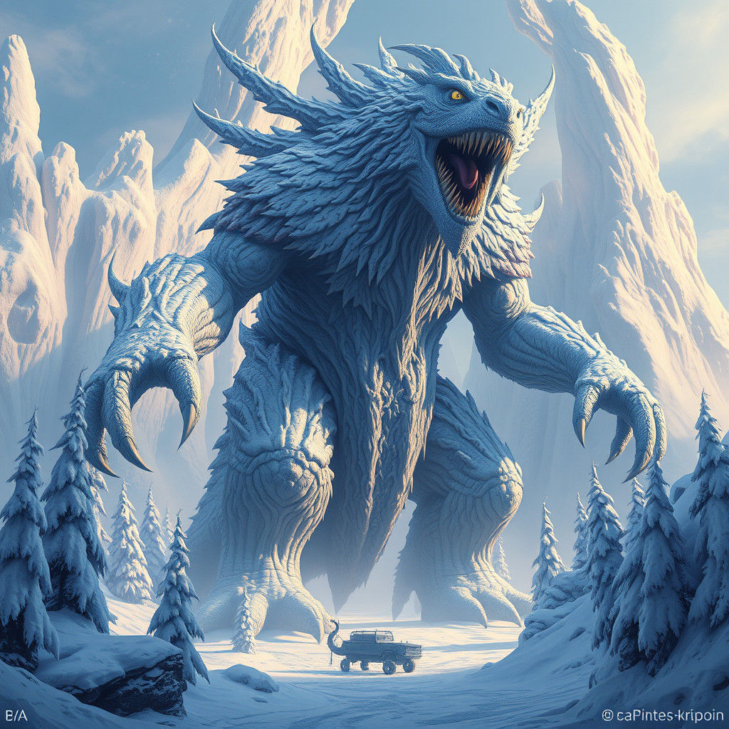 Snow Monster in Winter Wonderland Concept Art