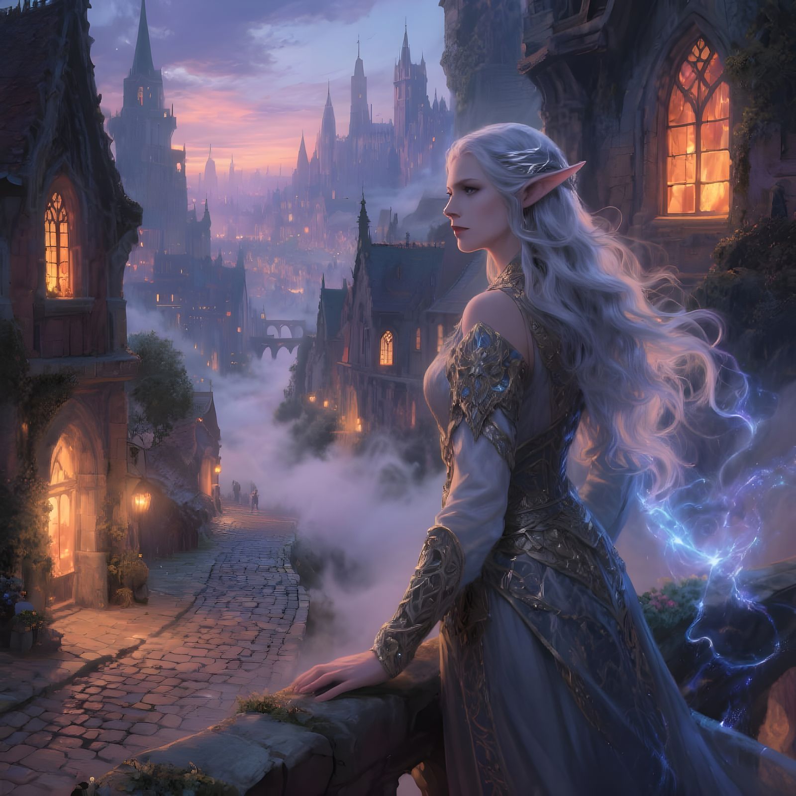 Alustriel Silverhand in Medieval Fantasy City