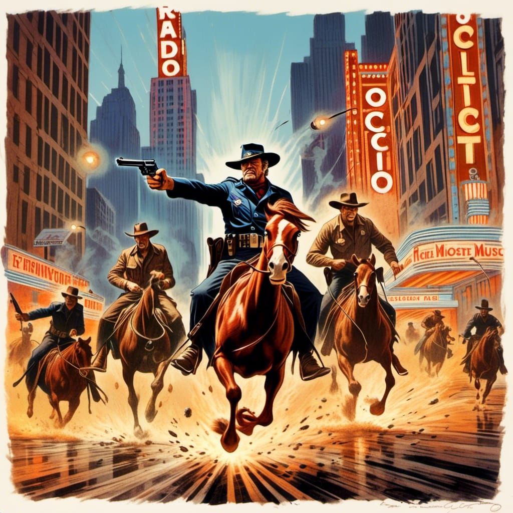 John Wayne as NYC Cop in Comic Book Art