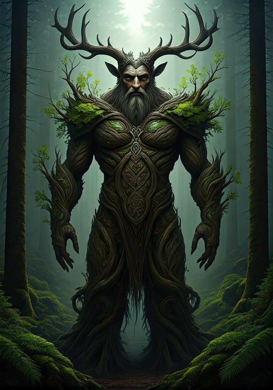Green Man Embodiment of Nordic Forest