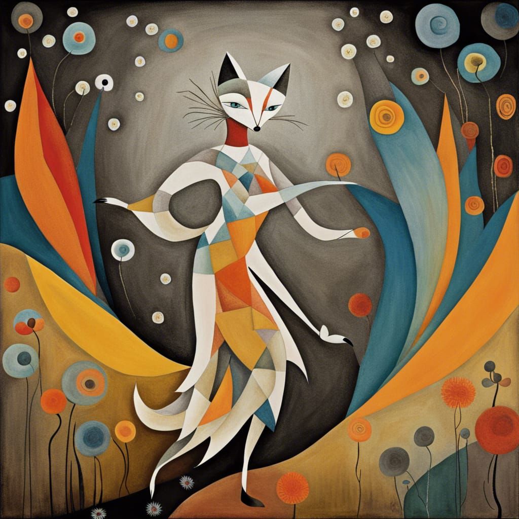 Fox Women Dancing in Surreal Dreamscape