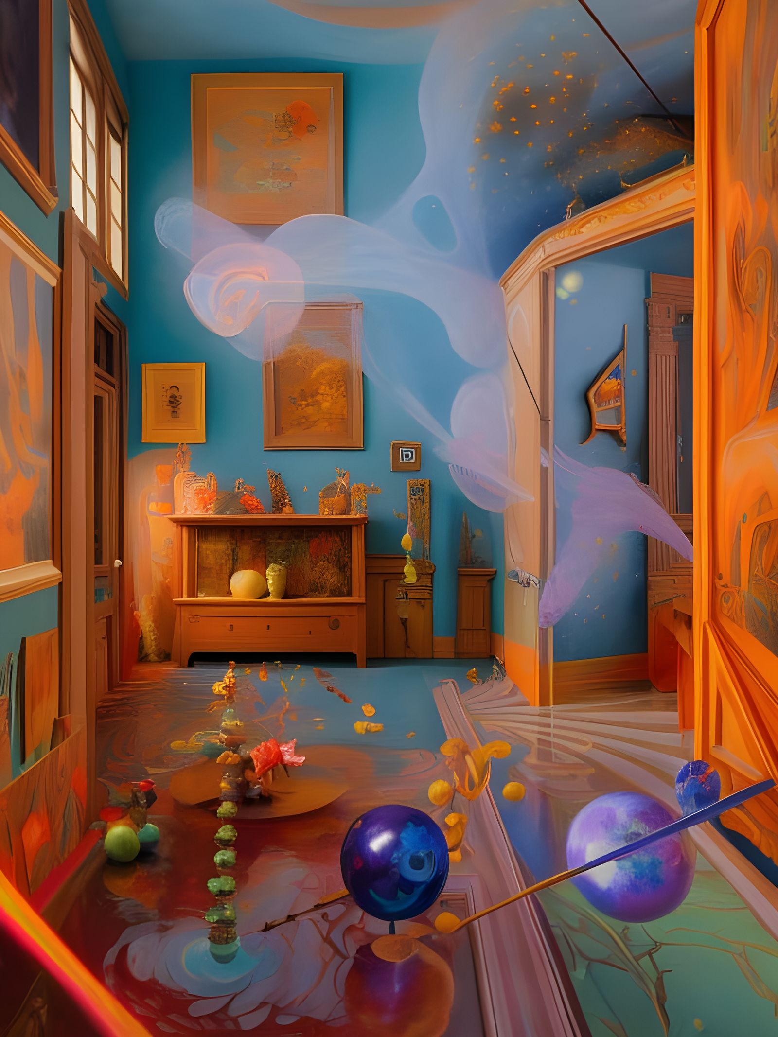 Magical Biological Forms in Surreal Dreamscape