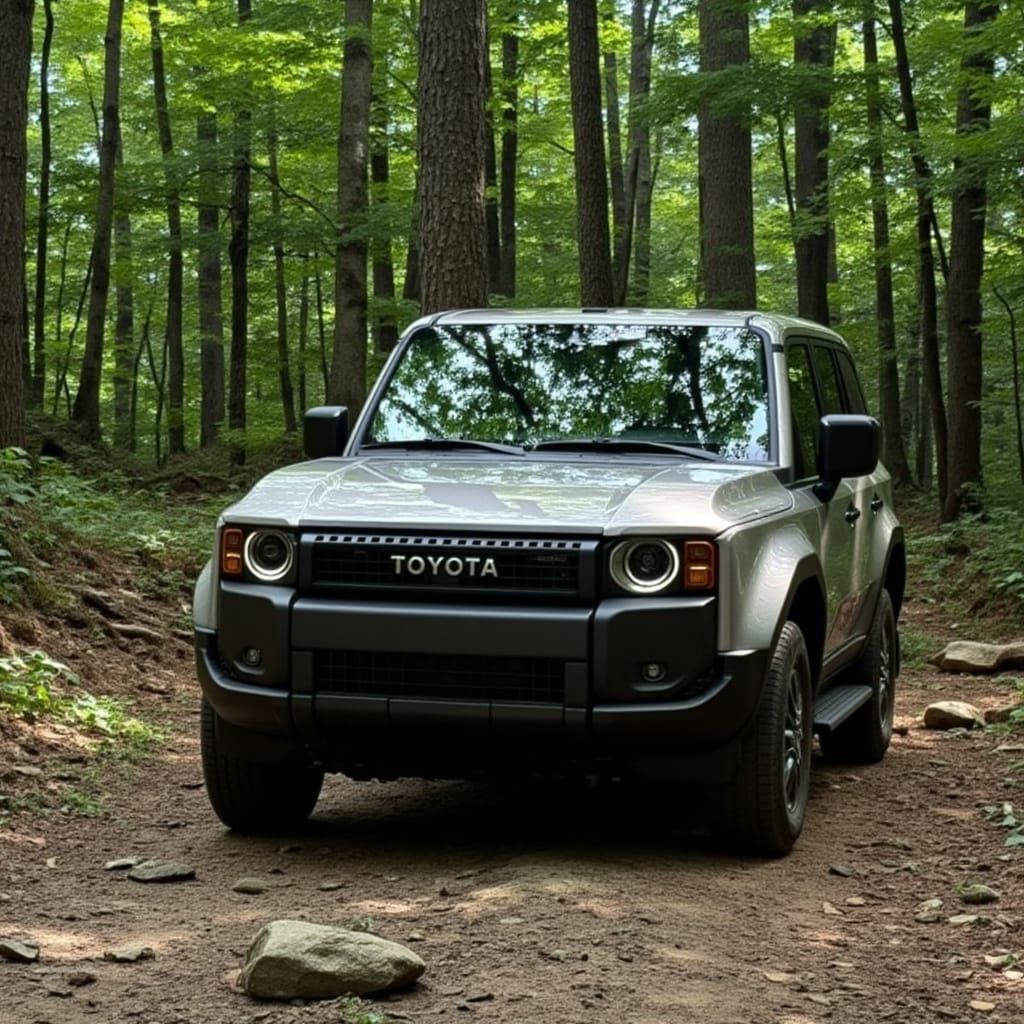 SUV Fording Creek in Appalachian Mountains