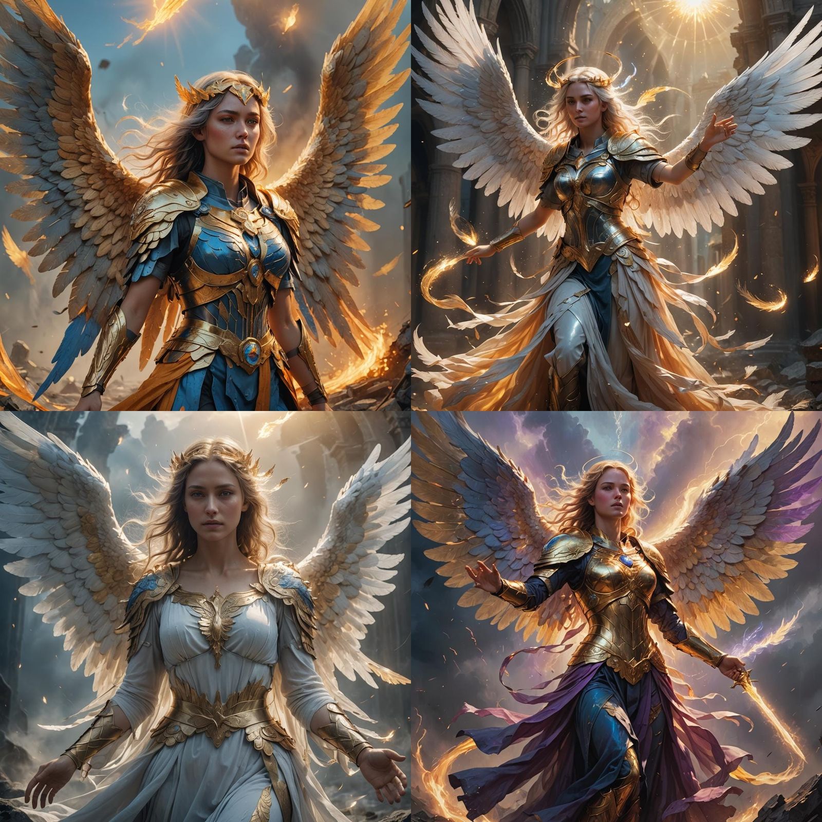 Aasimar Angel Wields Magic on Battlefield