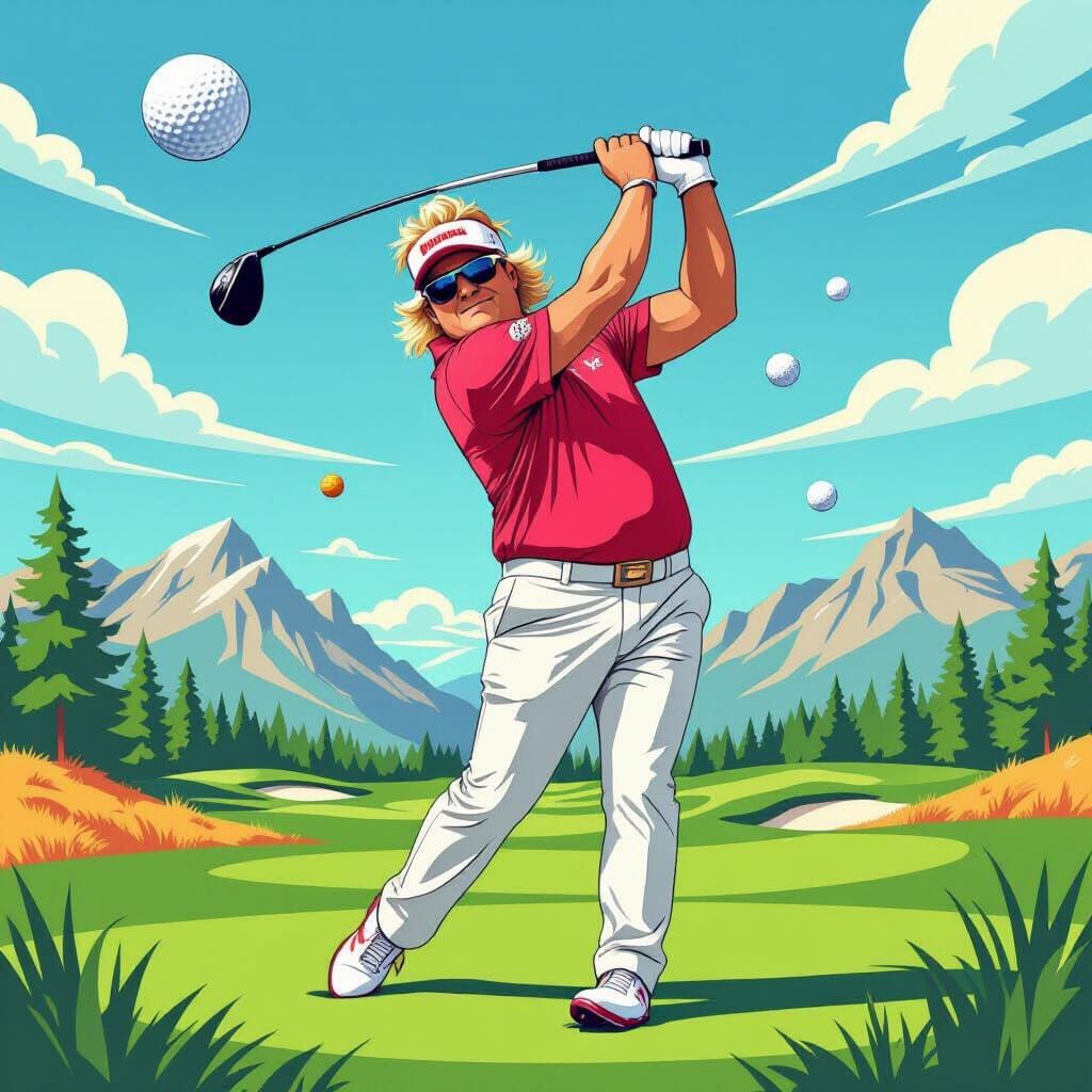 John Daly's Cartoon Golf Drive in Calgary