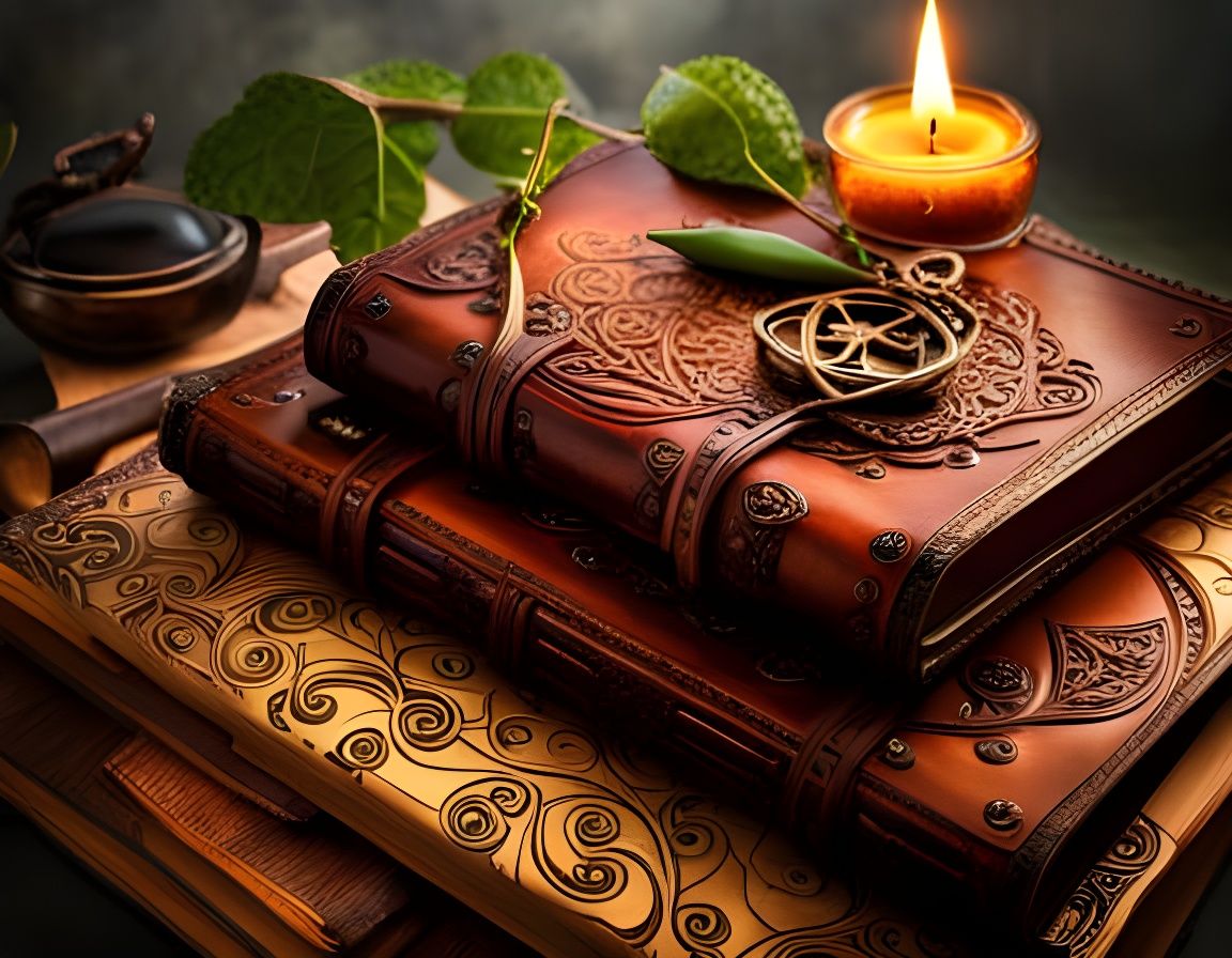 Ancient Journal in Candlelit Lab, Fairycore Style