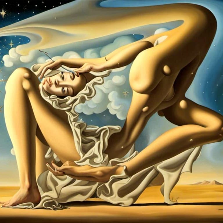 Birth of a Star: Surreal Oil Painting