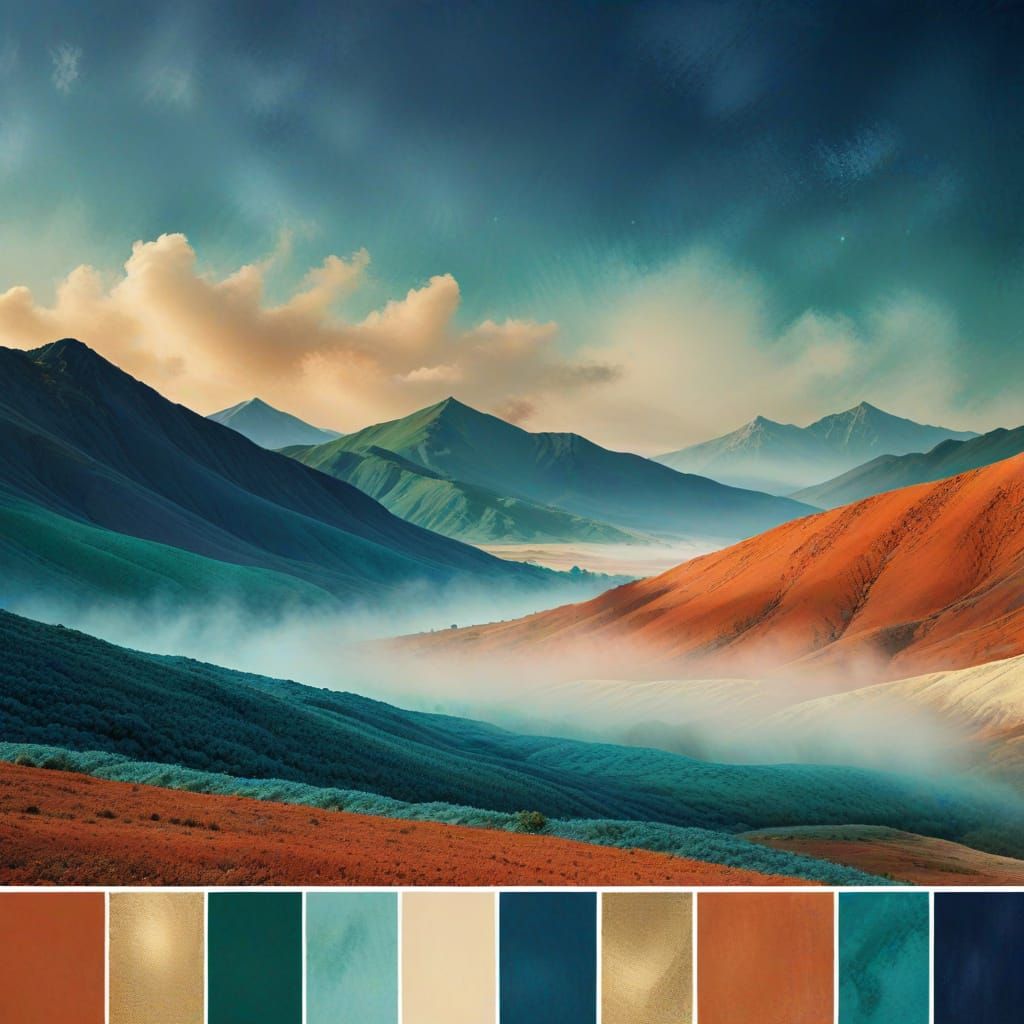 Landscape Painting with Diffuse Light and Rich Color Palette