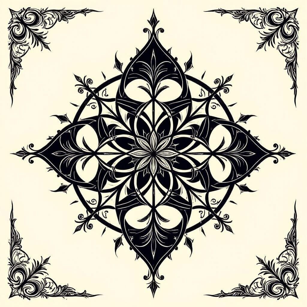 Mystical Sigil of Protection in Occult Style