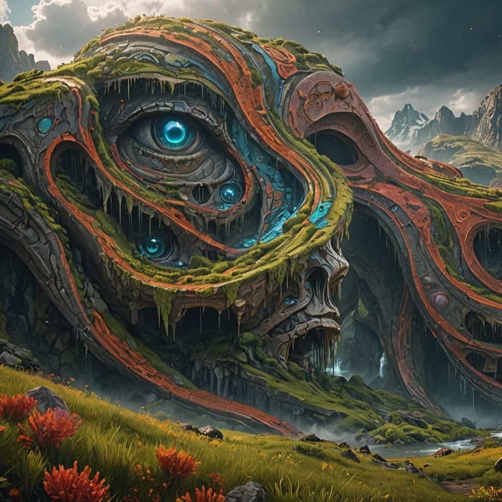 Detailed Facial Landscape in Deep Color