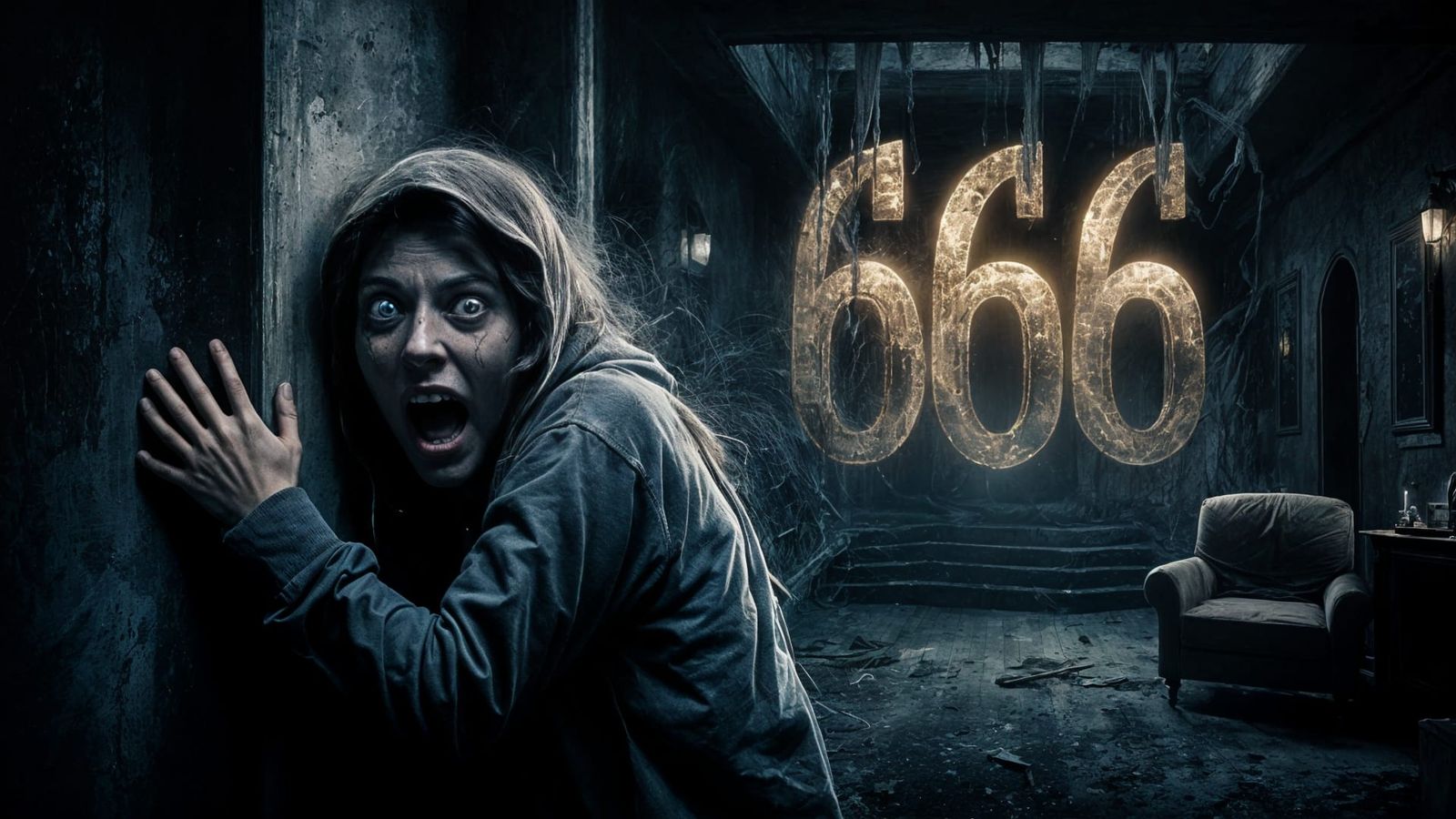 Chilling Image of Terror in Abandoned Building