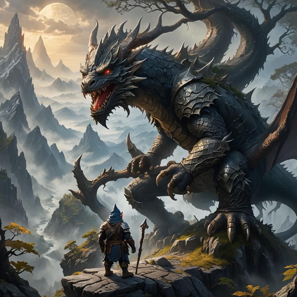Gnome vs Dragon Concept Art