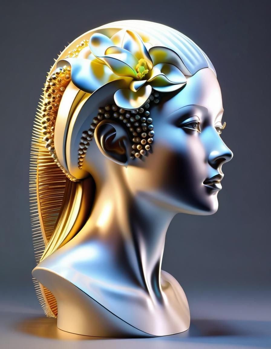 Modern sculpture, beautiful girl