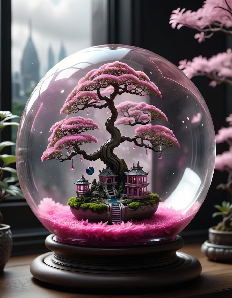 Pink Bonsai Terrarium!