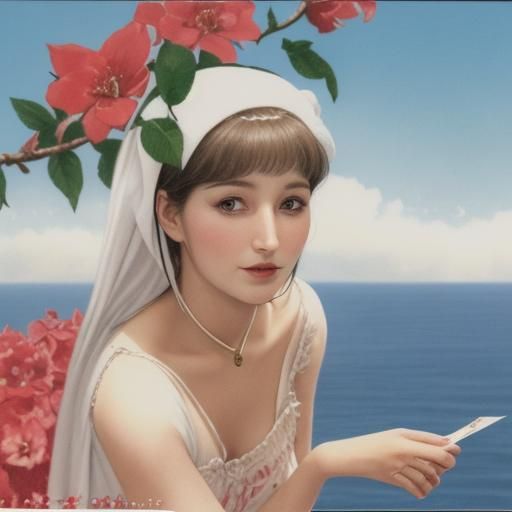 Framed Village on a Postcard Scene