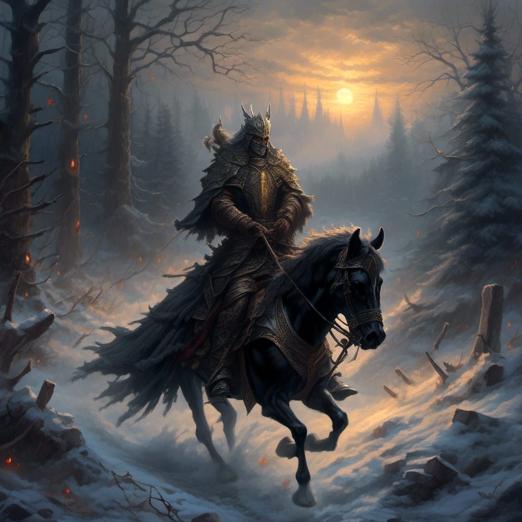 Epic Battle Scene on a Cold Winter Morning