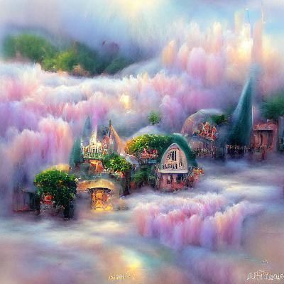 Ethereal Fairy Town in Hyperdetailed Fantasy Style