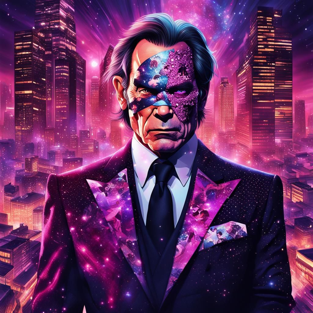 Cyberpunk Two-Face in Plum Hues