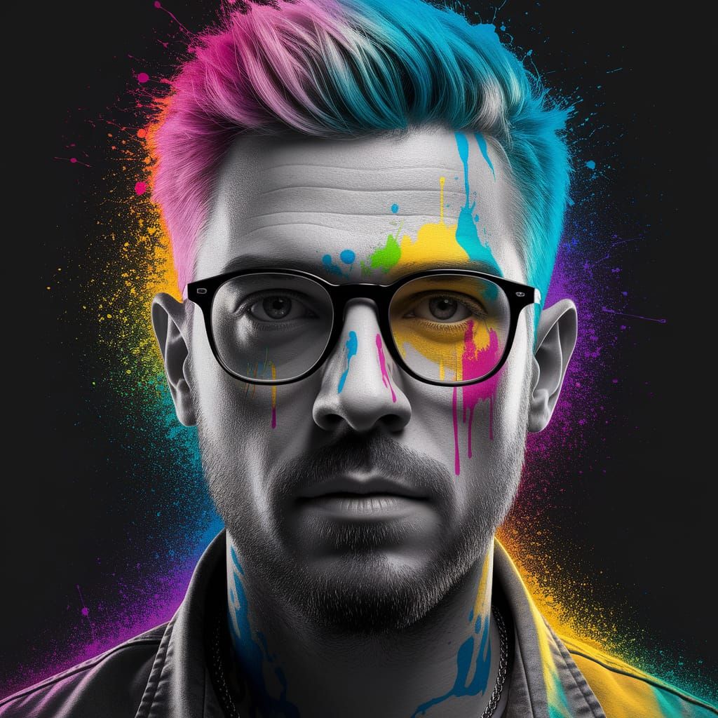 Vibrant Street Art of a Mysterious Figure