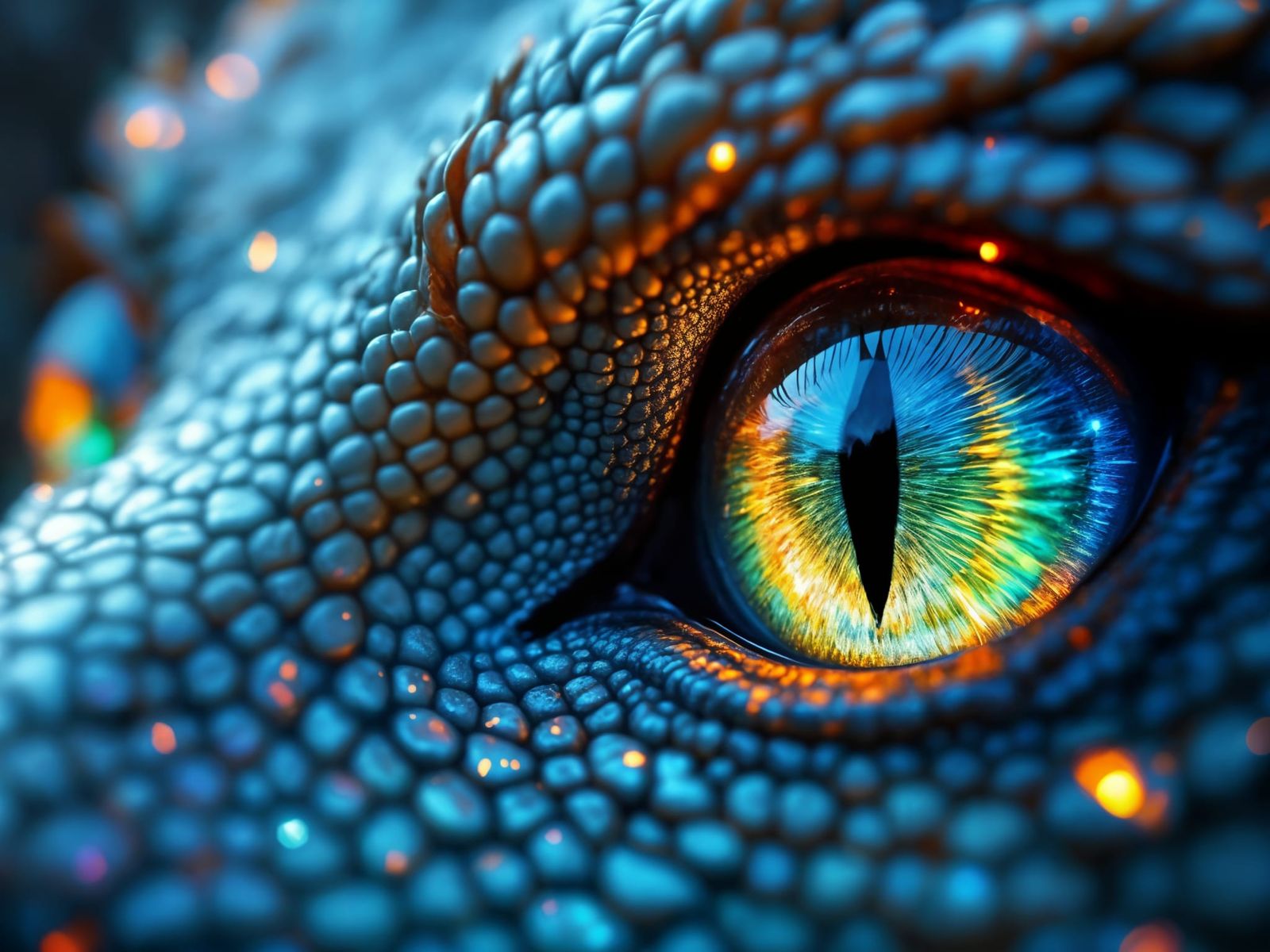 Dragon Eyes Shine with Inner Light in Hyper-Realistic Detail