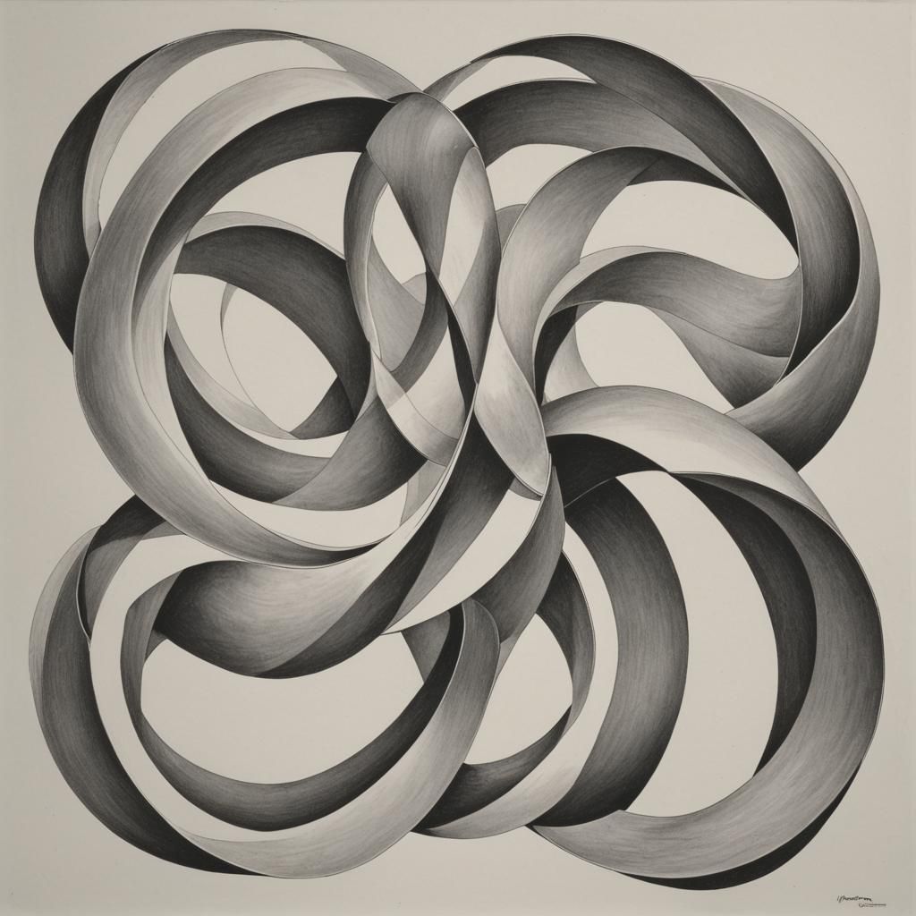 Möbius Strip in Escher Style Perspective