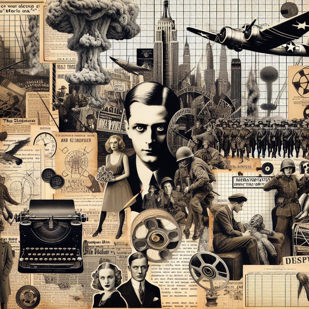 Dadaist Collage of News and Film Noir