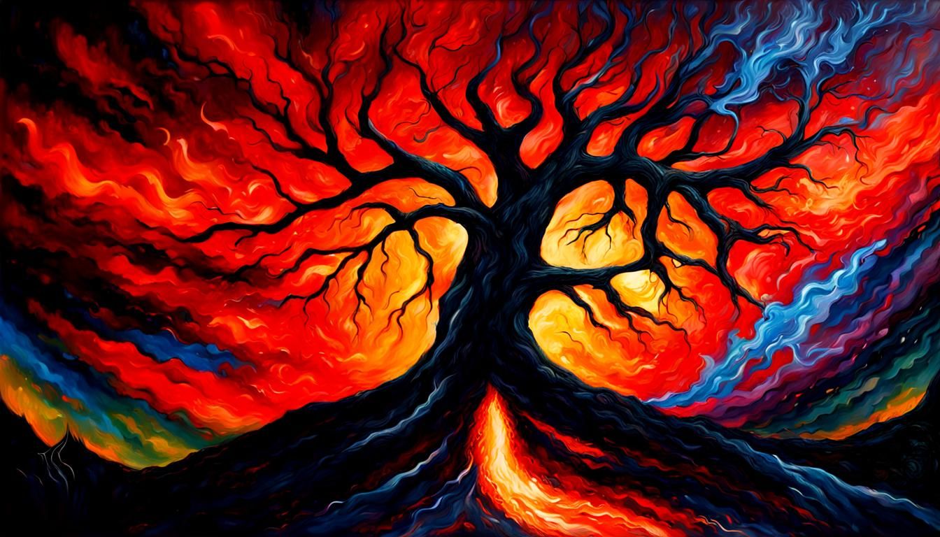 Maelstrom of Fire and Ash: Oil Painting