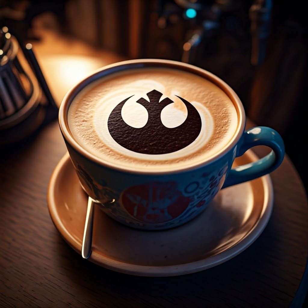 Detailed Star Wars Rebel Alliance Latte Art