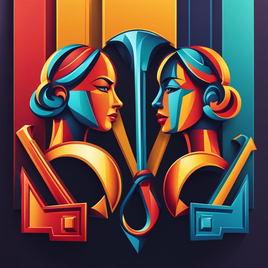 Modern Construction Logo with Women and Sledgehammer