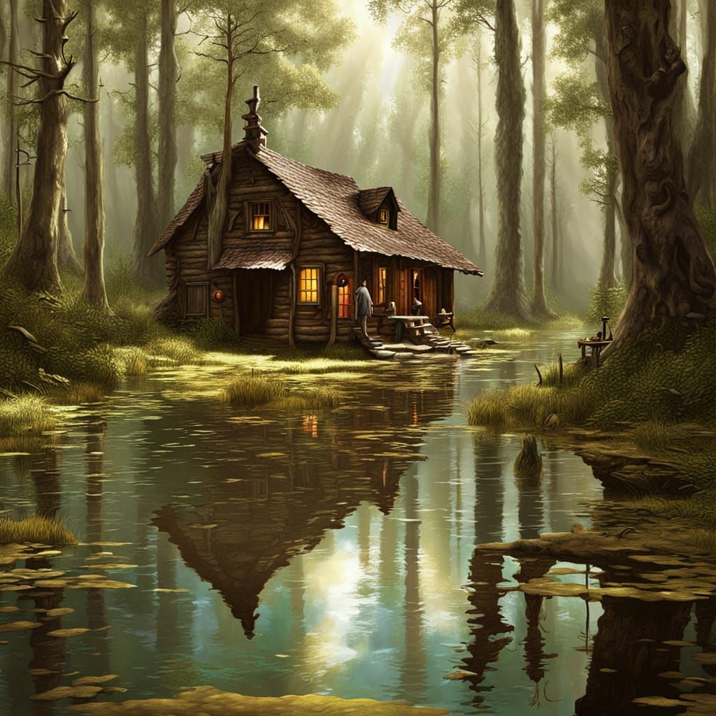 Haunted Cabin in Nostalgic Swamp, Anime Style