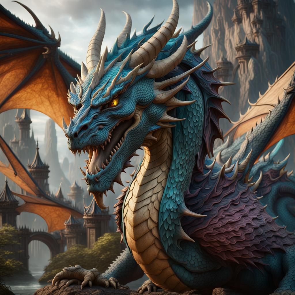 Multi-Headed Dragon Fantasy Concept Art