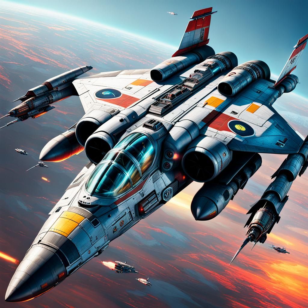 Piranha Starfighter Squadron: Hyperrealistic Concept Art