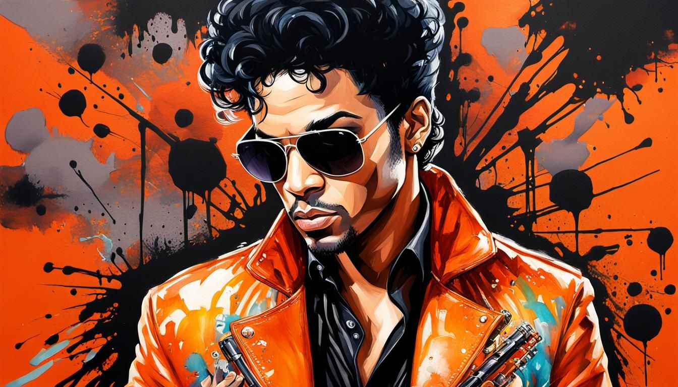 Singer in Vegas: A Polychromatic Graffiti Art Portrait