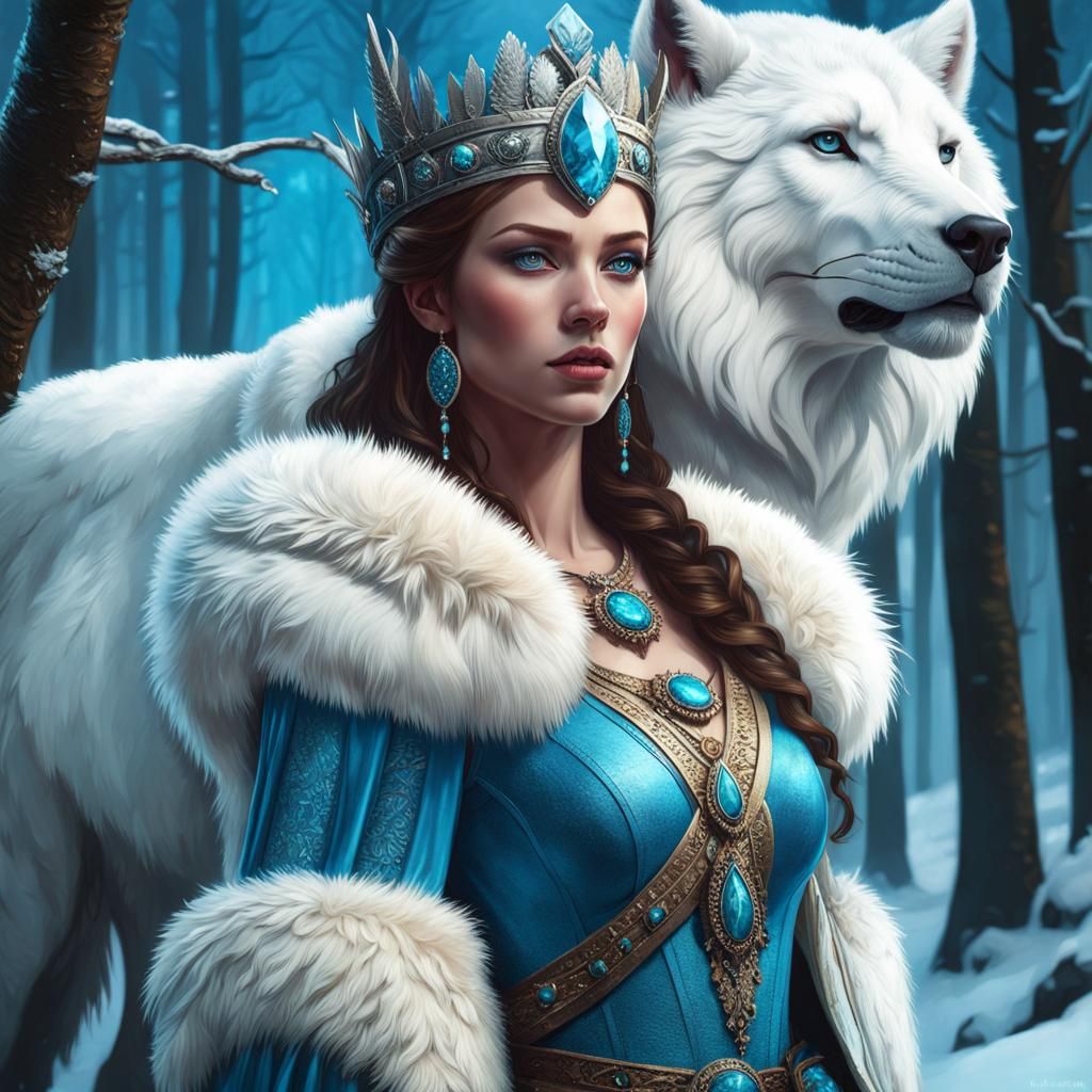 Dacian Queen in Winter Forest, Fantasy Art