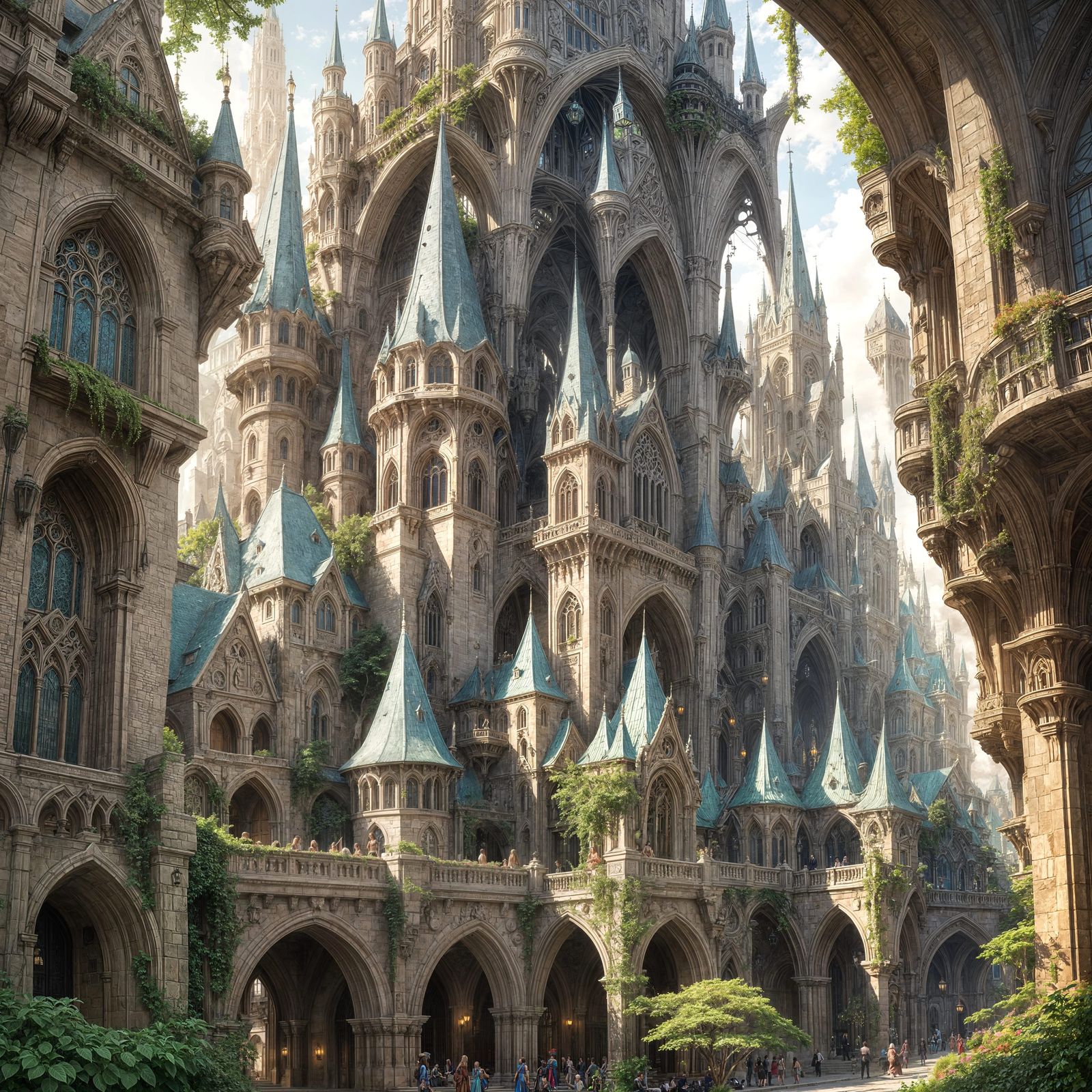 Enchanting Elven City Architecture Street View
