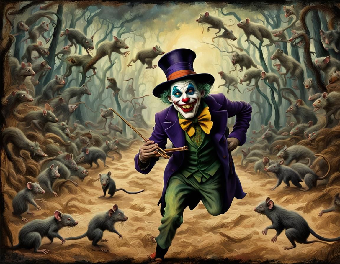 Pied Piper's Dance: A Dark Fantasy Digital Art