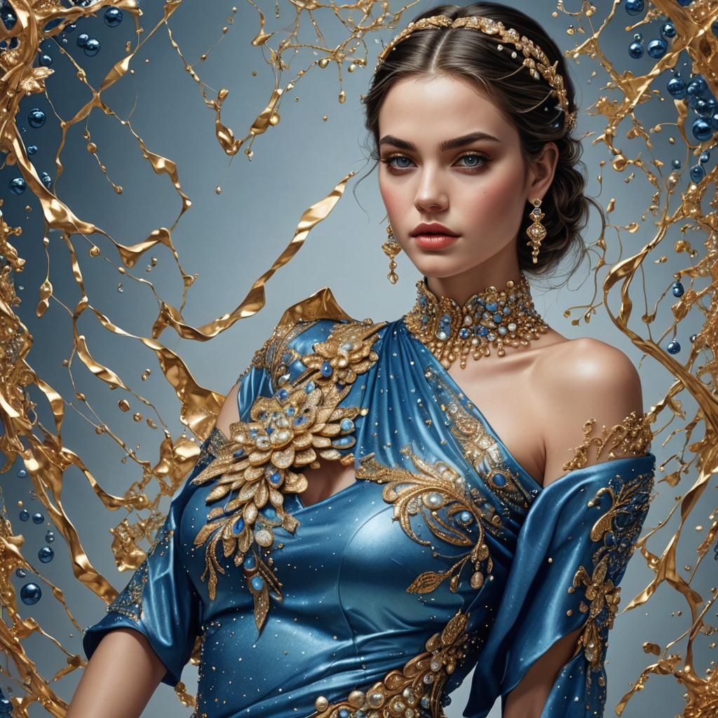 Ethereal Persian Woman in Renaissance Illustration