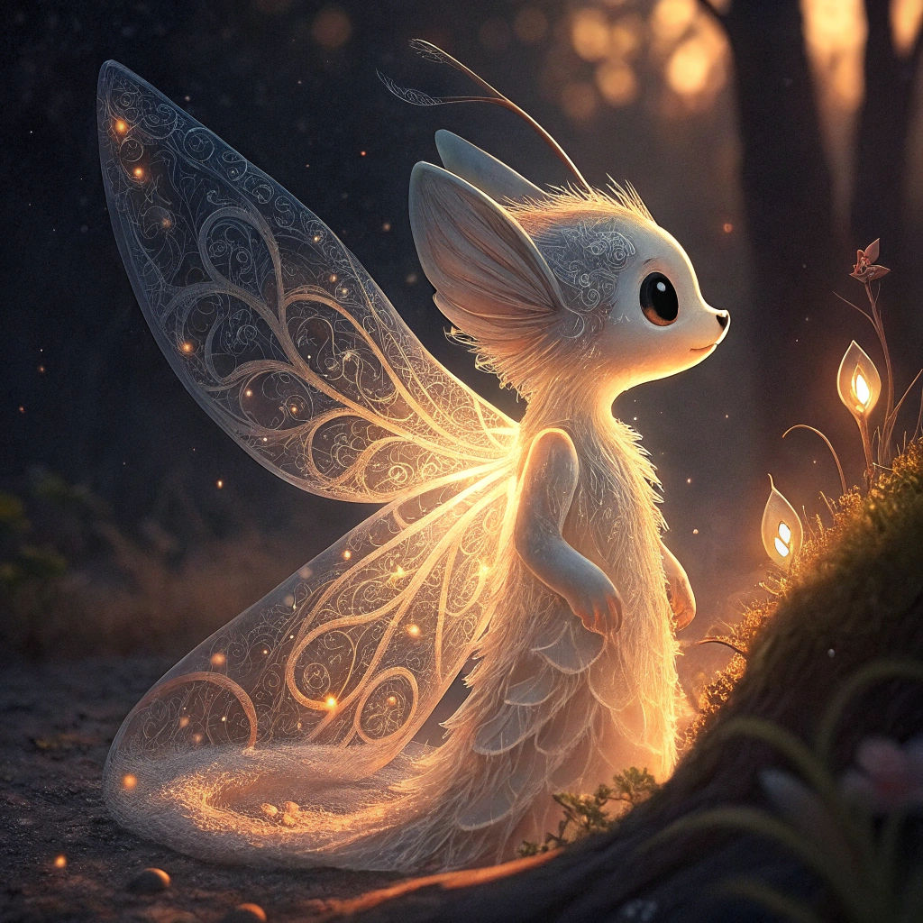 Ethereal Glowing Creature in Gothic Style