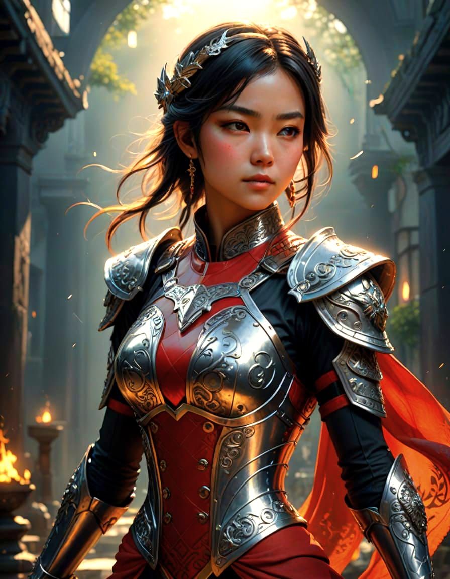 Mystical Warrior in Red Qipao, Chaos Realm