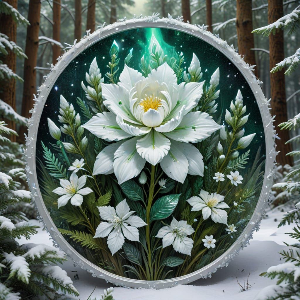 Whimsical Floral Dreams in a Frosty Scottish Landscape