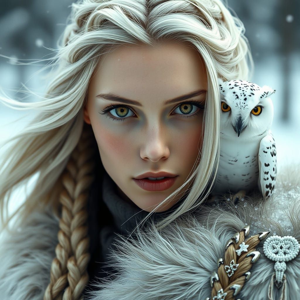 Ethereal Winter Siren in Cinematic Film Still