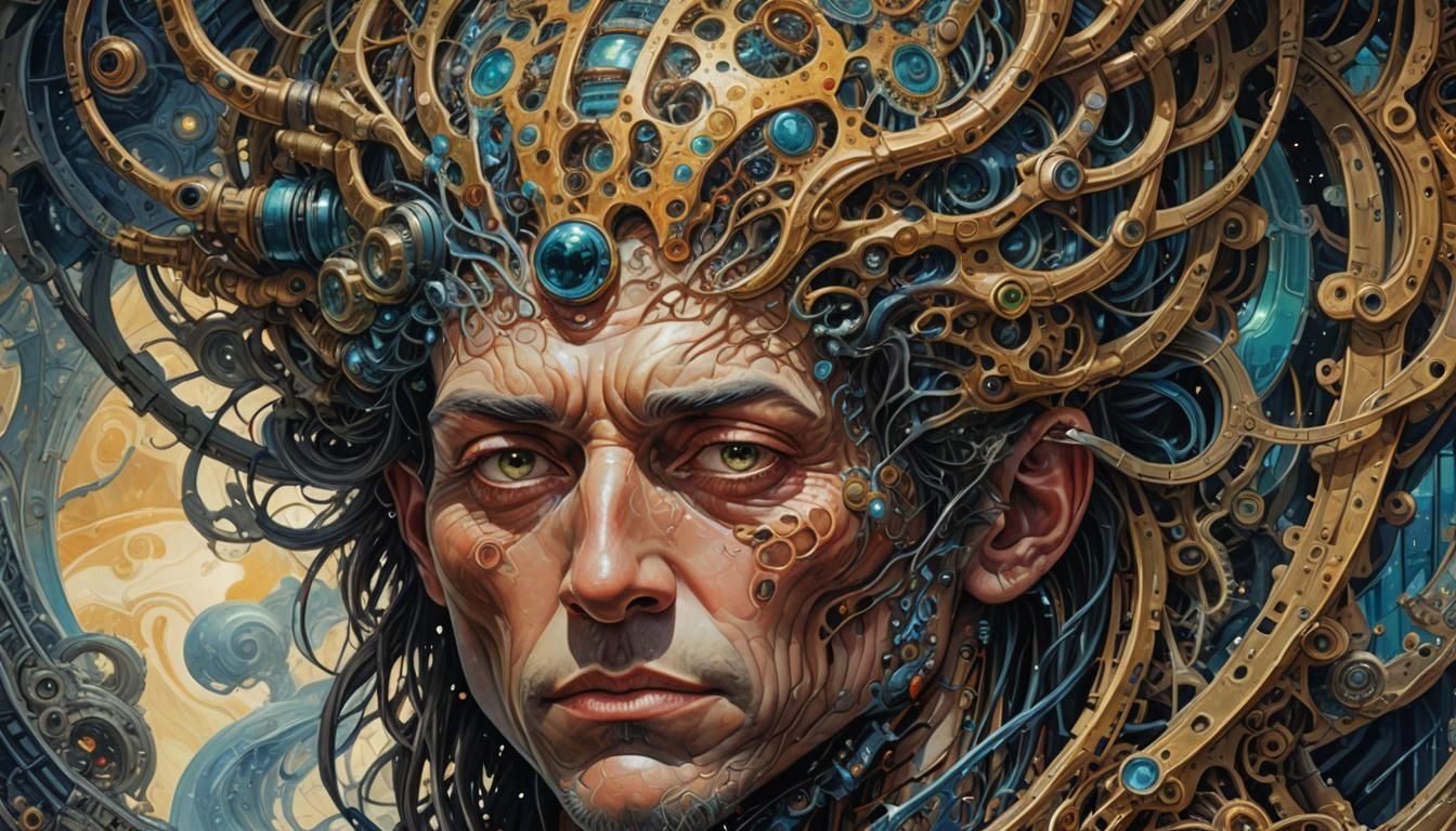 Hyperdetailed Sci-Fi Portrait as Maximalist Digital Art