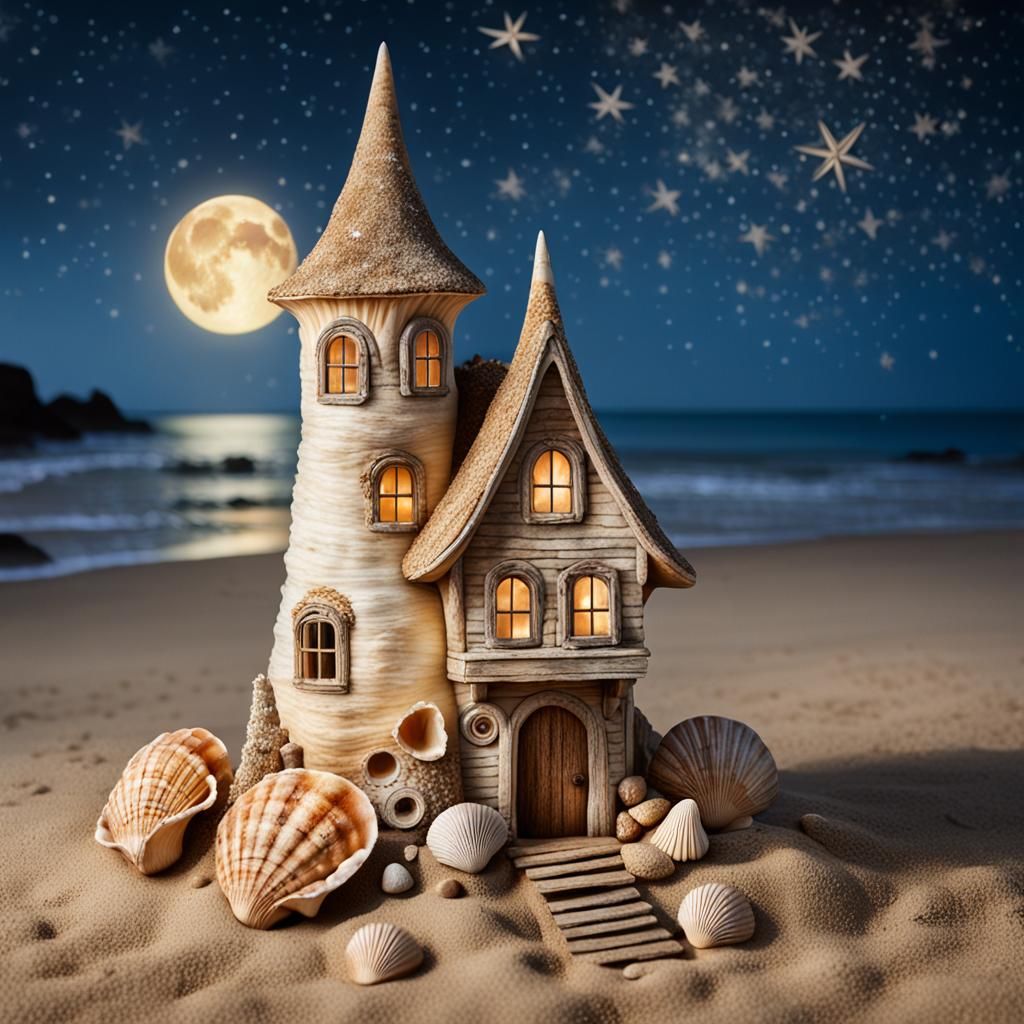 Enchanted Fairy Village Inside Seashell Home