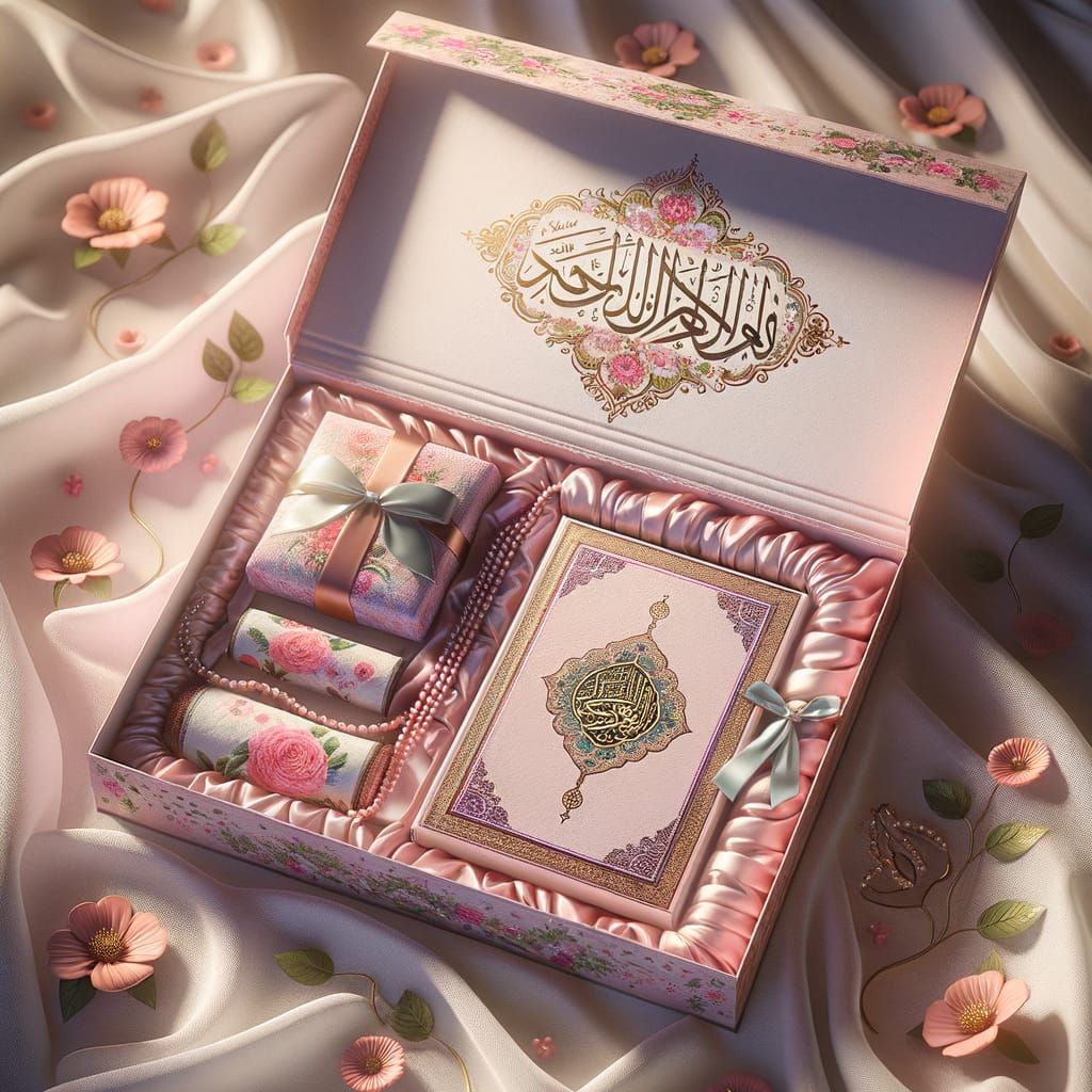 Matte Painting of Bengali Muslim Gift Box in Pastel Hues